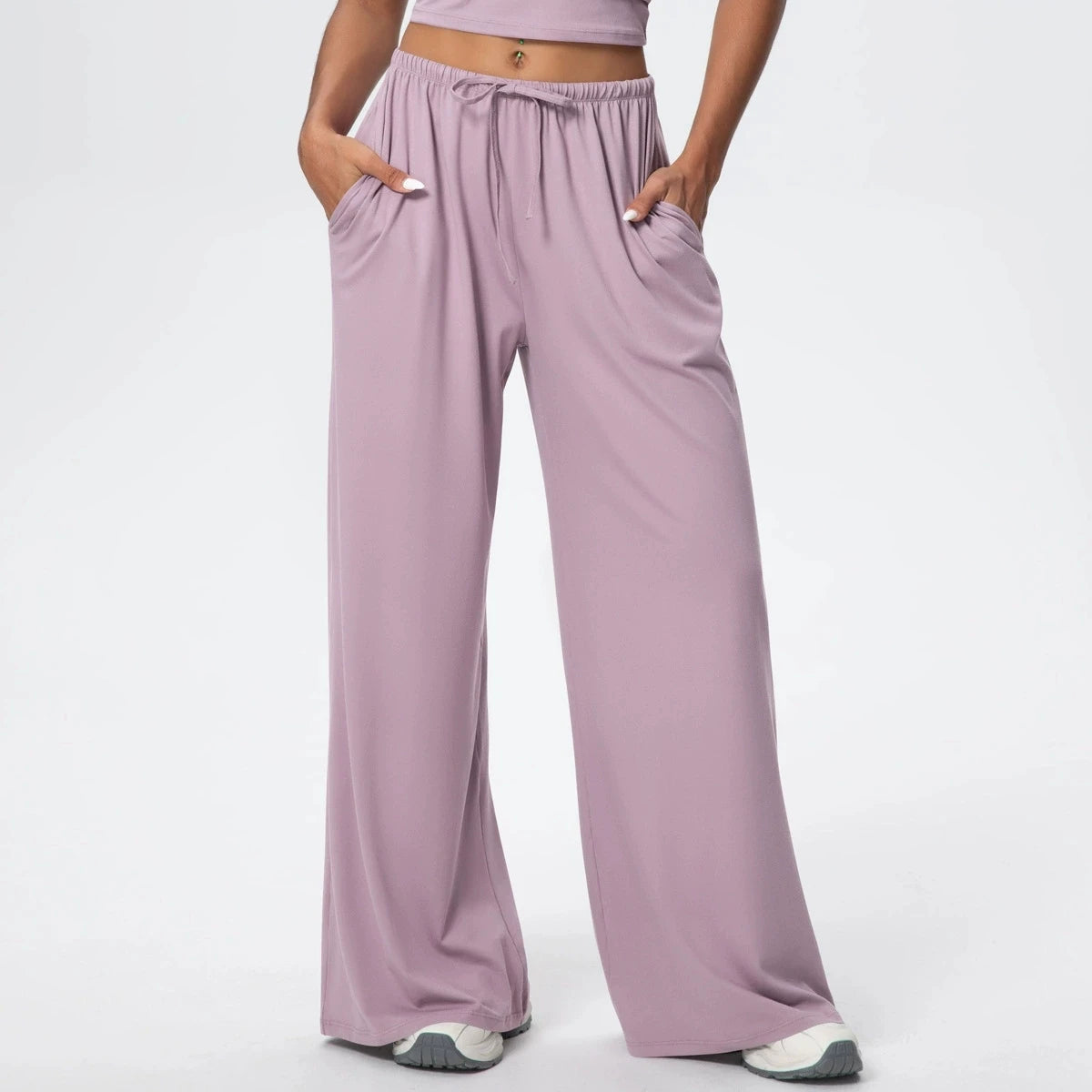 Wide-Leg Drawstring Pant — NUVRYA, view 4 of 10