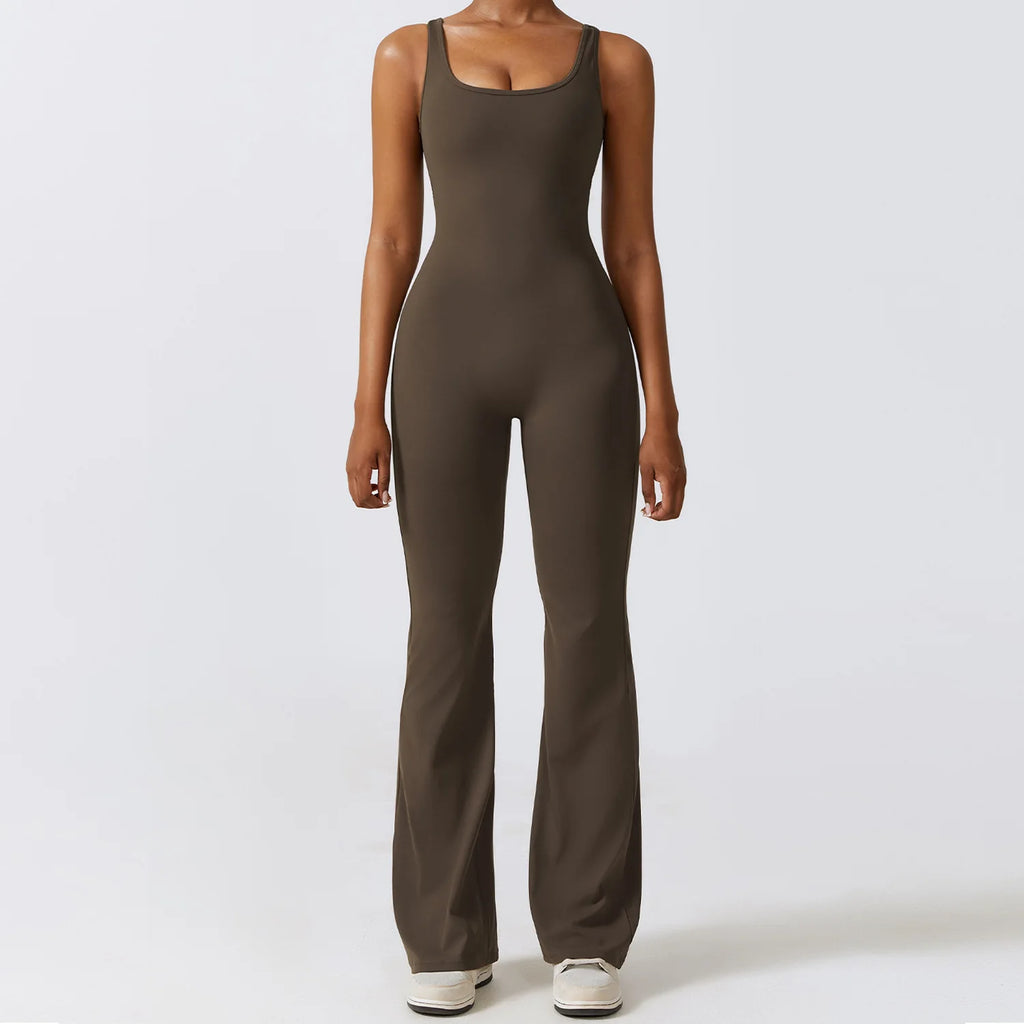 Sleeveless Flared Jumpsuit — NUVRYA, view 9 of 9