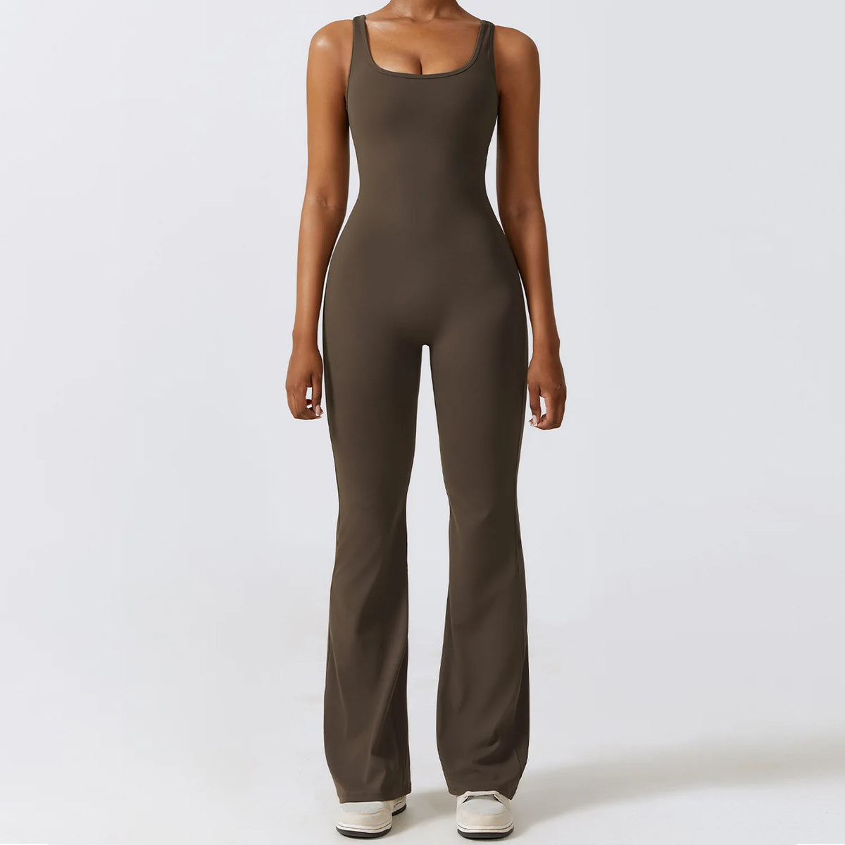 Sleeveless Flared Jumpsuit — NUVRYA, view 9 of 9