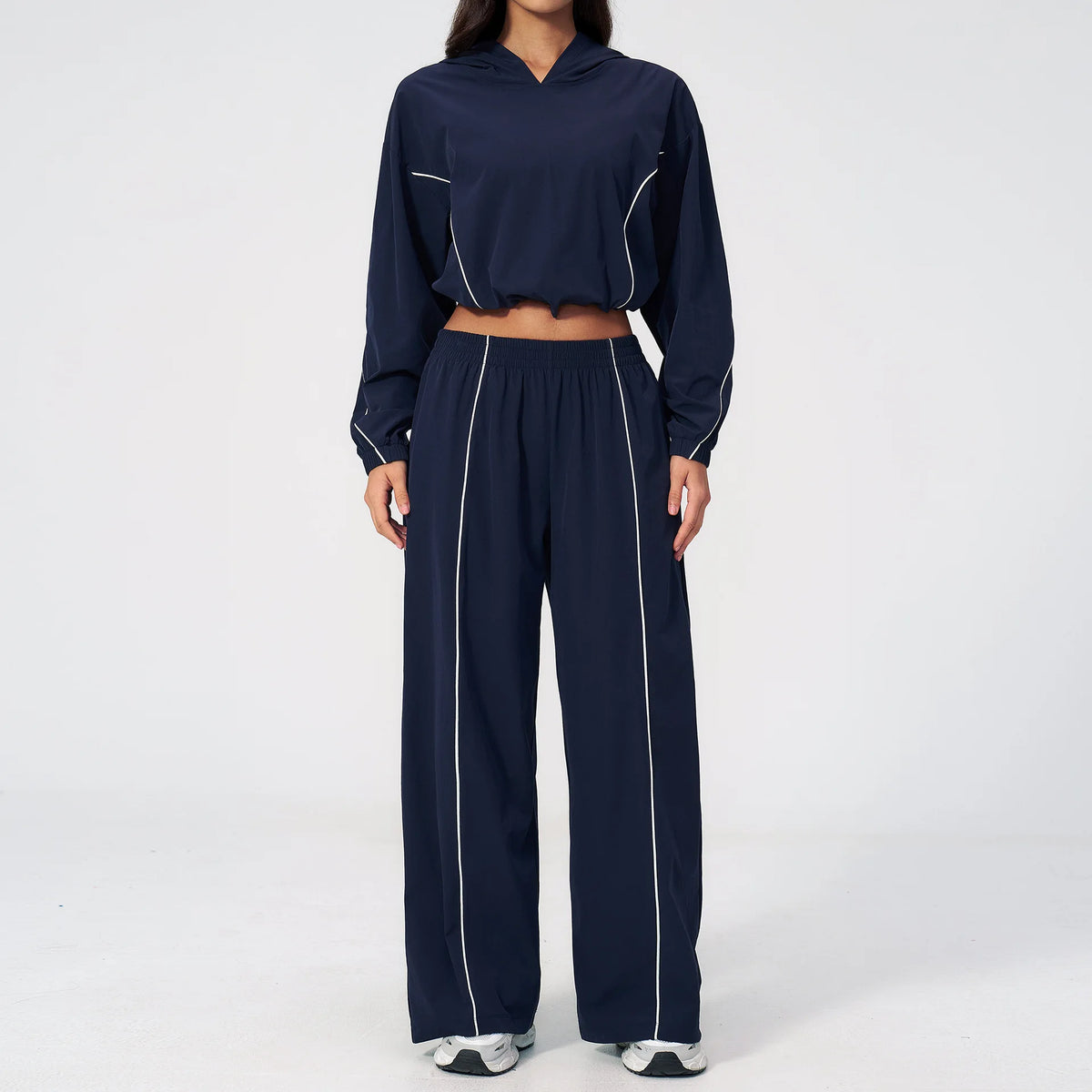 Hooded Two-Piece Set — Navy Blue, hooded jacket + pants