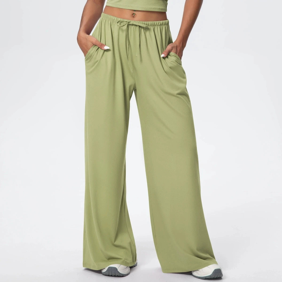 Wide-Leg Drawstring Pant — NUVRYA, view 10 of 10