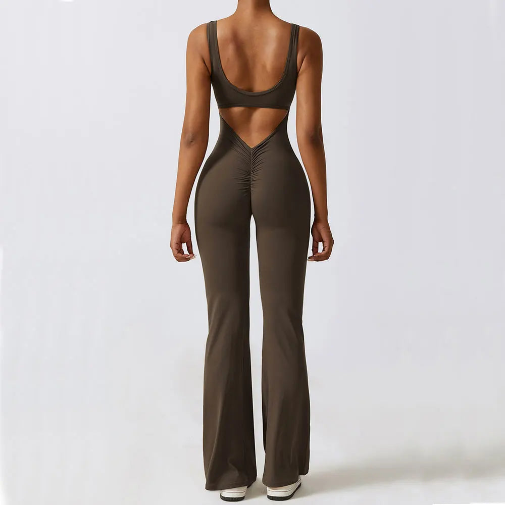 Sleeveless Flared Jumpsuit — NUVRYA, view 1 of 9