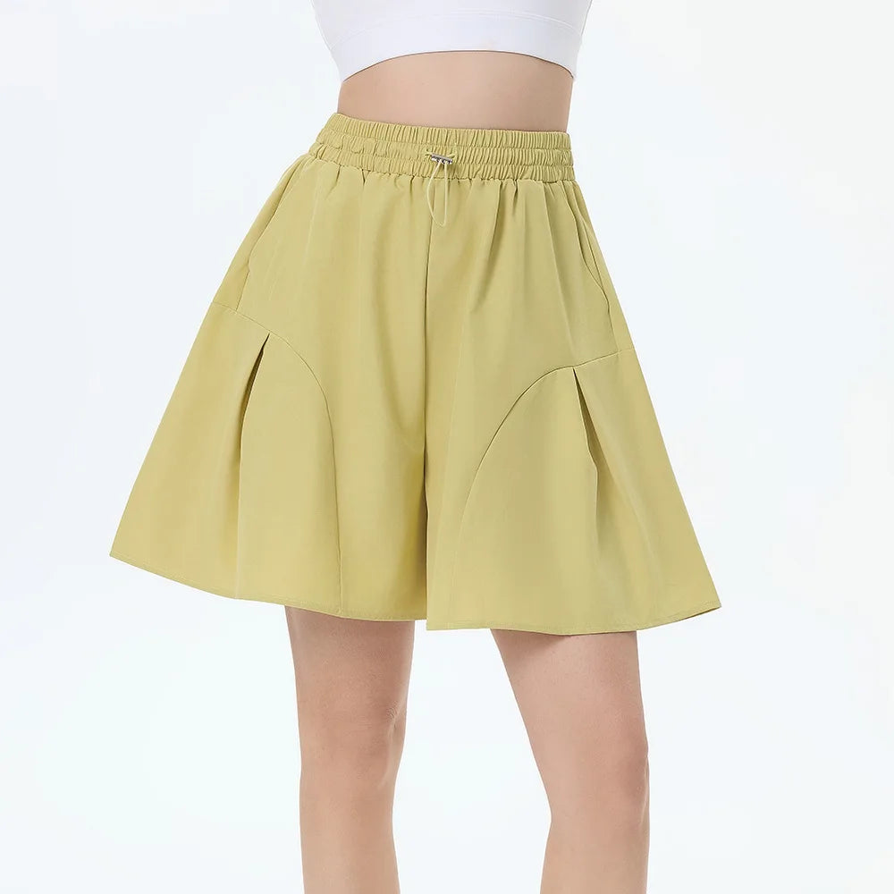 Pleated Wide-Leg Short — NUVRYA, view 6 of 6