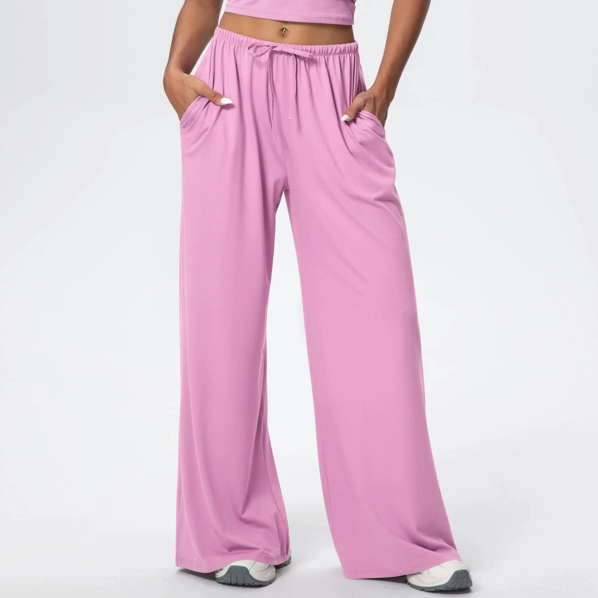 Wide-Leg Drawstring Pant — NUVRYA, view 8 of 10