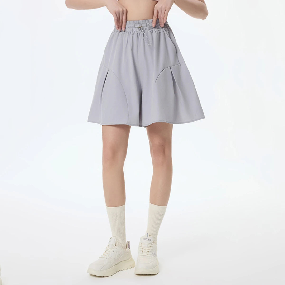 Pleated Wide-Leg Short — NUVRYA, view 1 of 6