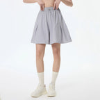Pleated Wide-Leg Short