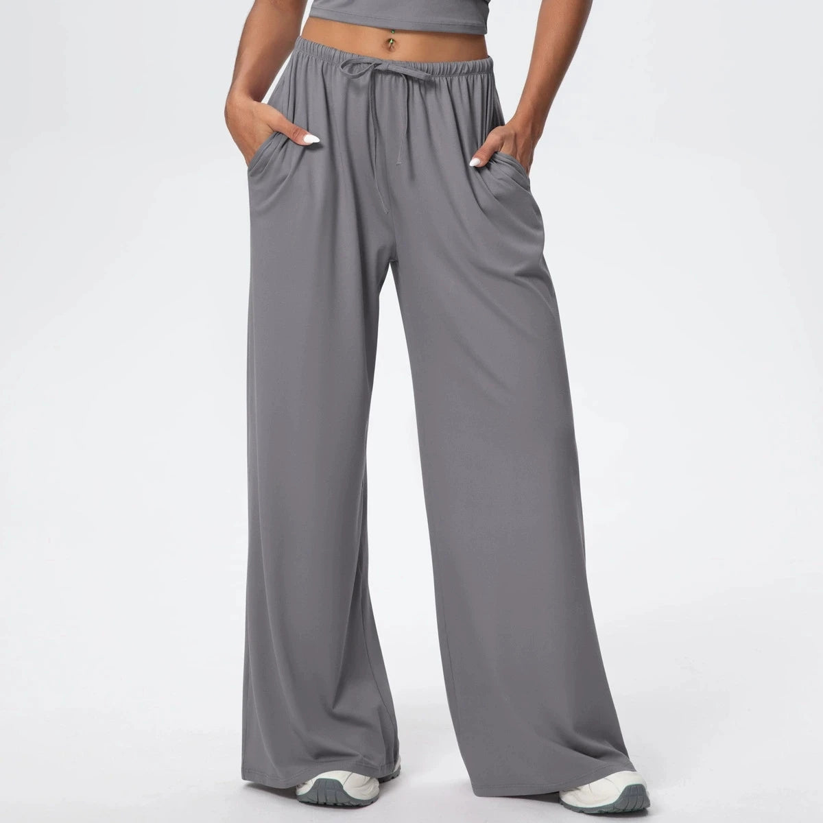 Wide-Leg Drawstring Pant — NUVRYA, view 6 of 10